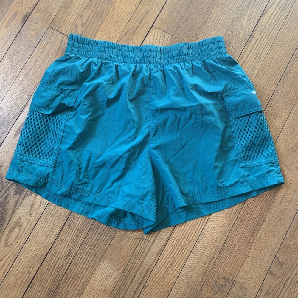 PUMA Lined Track Gym Shorts Net Cargo Pockets Elastic Waist Teal Size XL